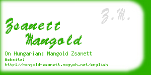 zsanett mangold business card